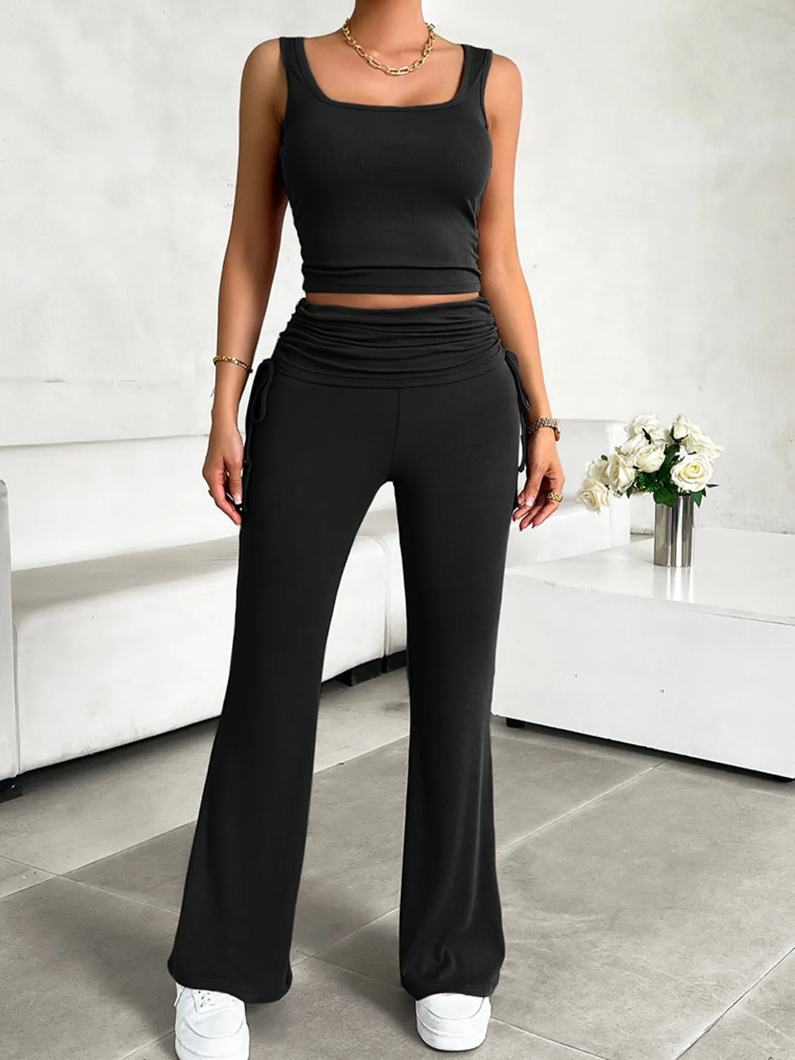 Square Neck Tank and Drawstring Pants Set sold by Charming Charlie product image thumbnail 3