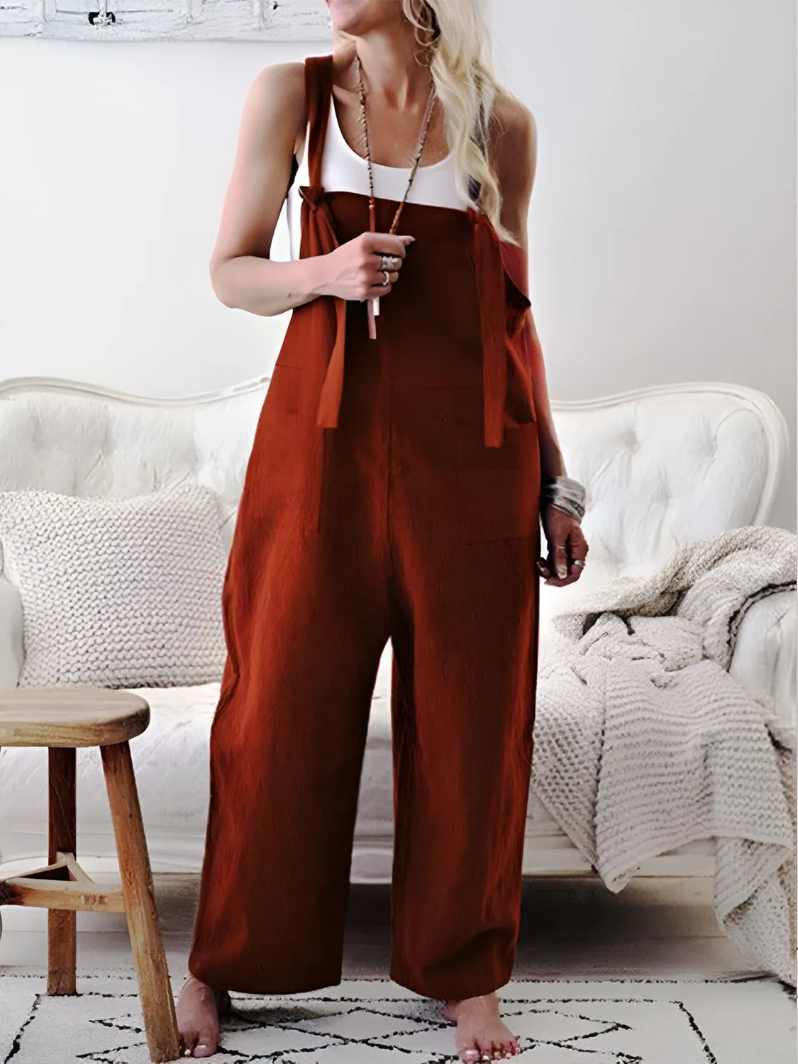 Pocketed Wide Strap Overalls sold by Charming Charlie