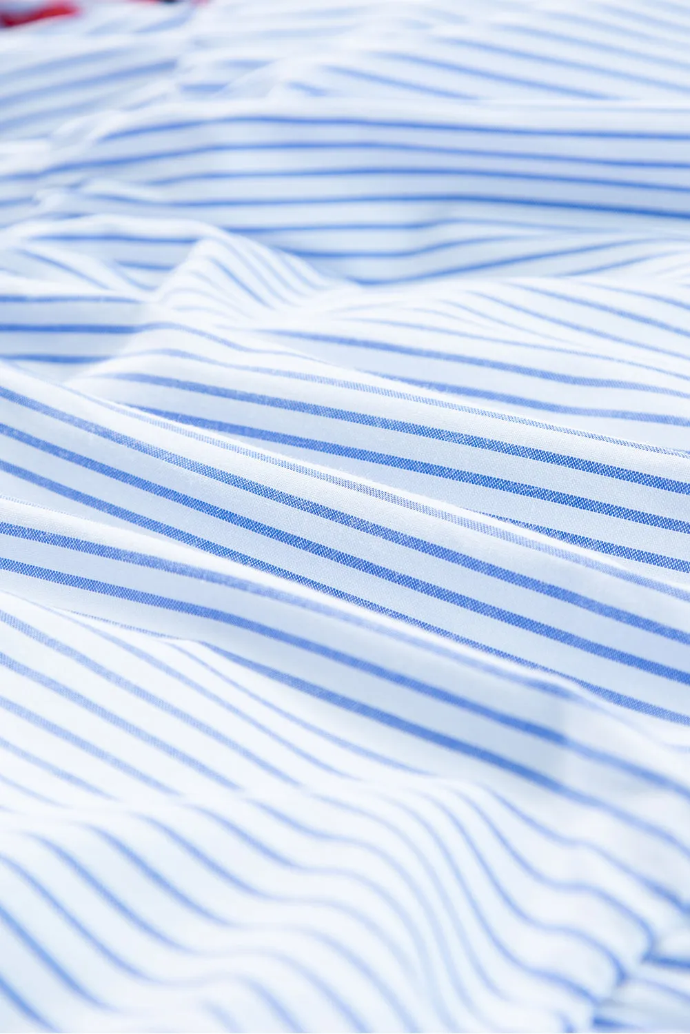 Embroidered Striped Notched Short Sleeve Dress sold by Charming Charlie product image thumbnail 5