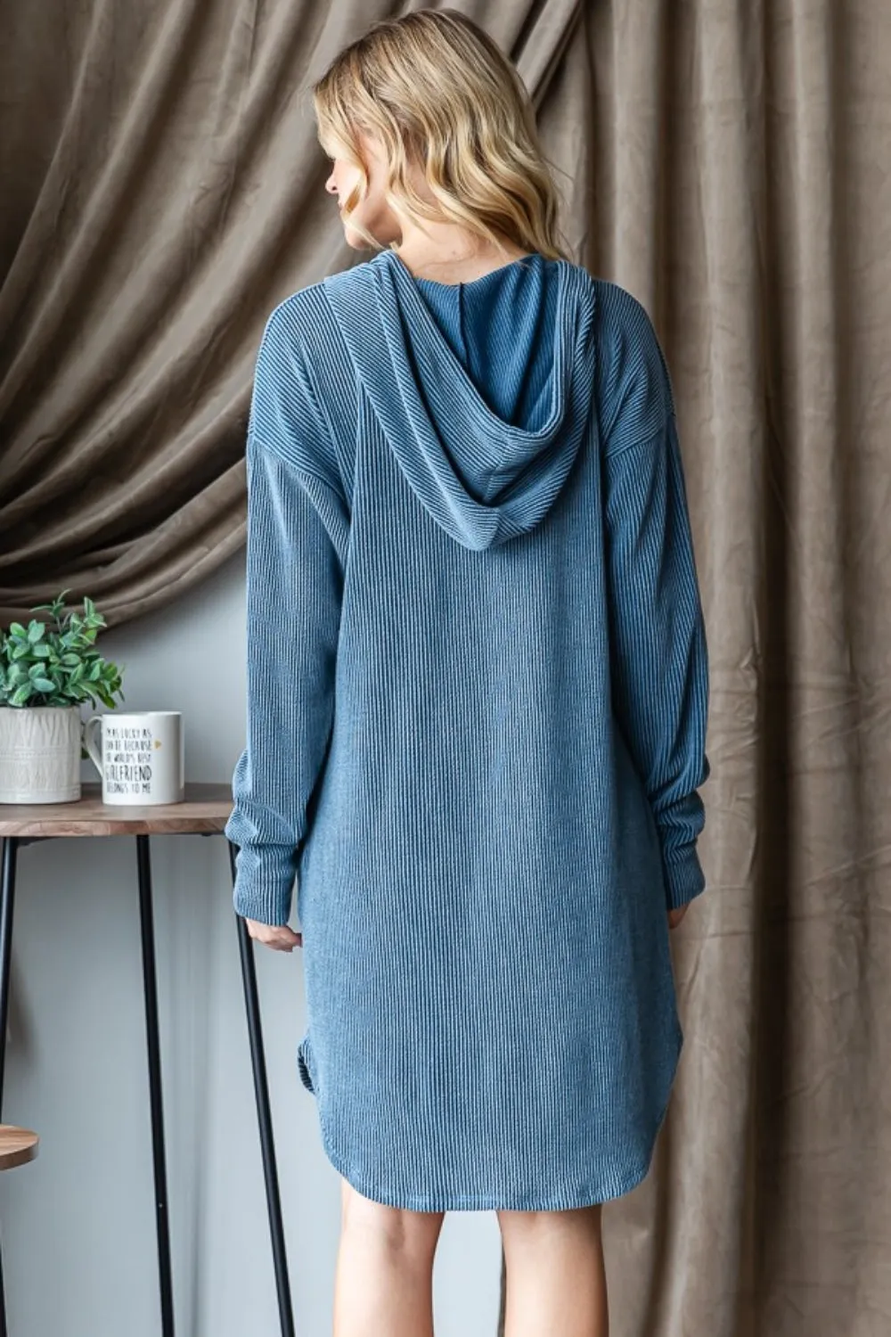 Heimish Ribbed Long Sleeve Hooded Dress sold by Charming Charlie product image thumbnail 2