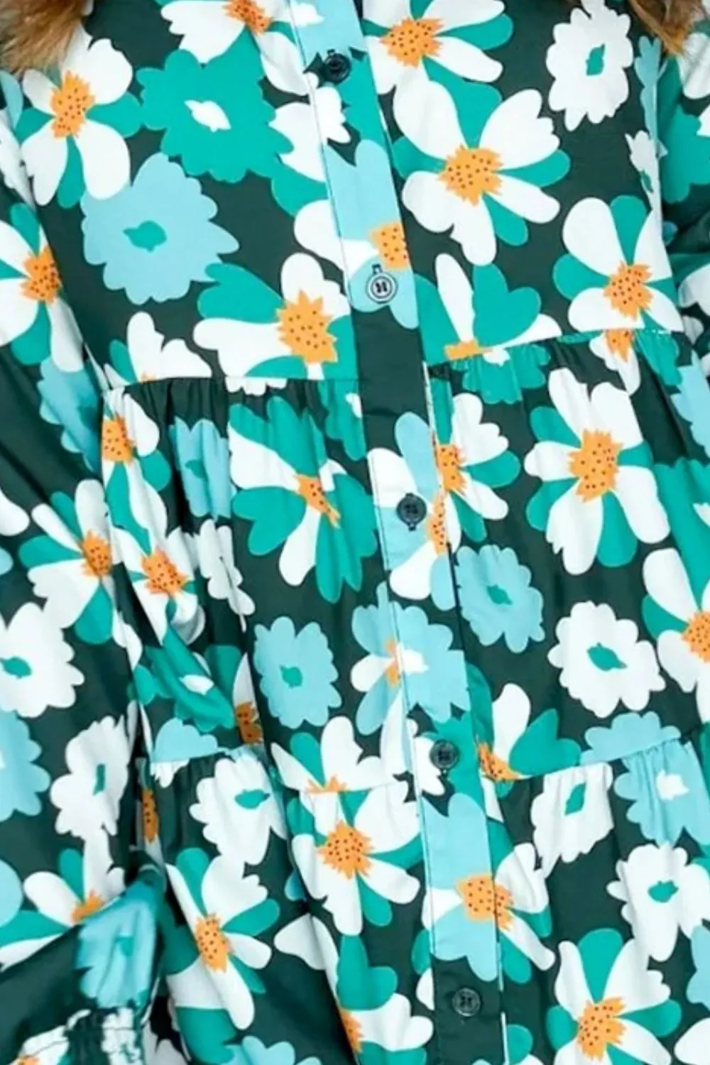 Printed Collared Neck Lantern Sleeve Mini Dress sold by Charming Charlie product image thumbnail 3