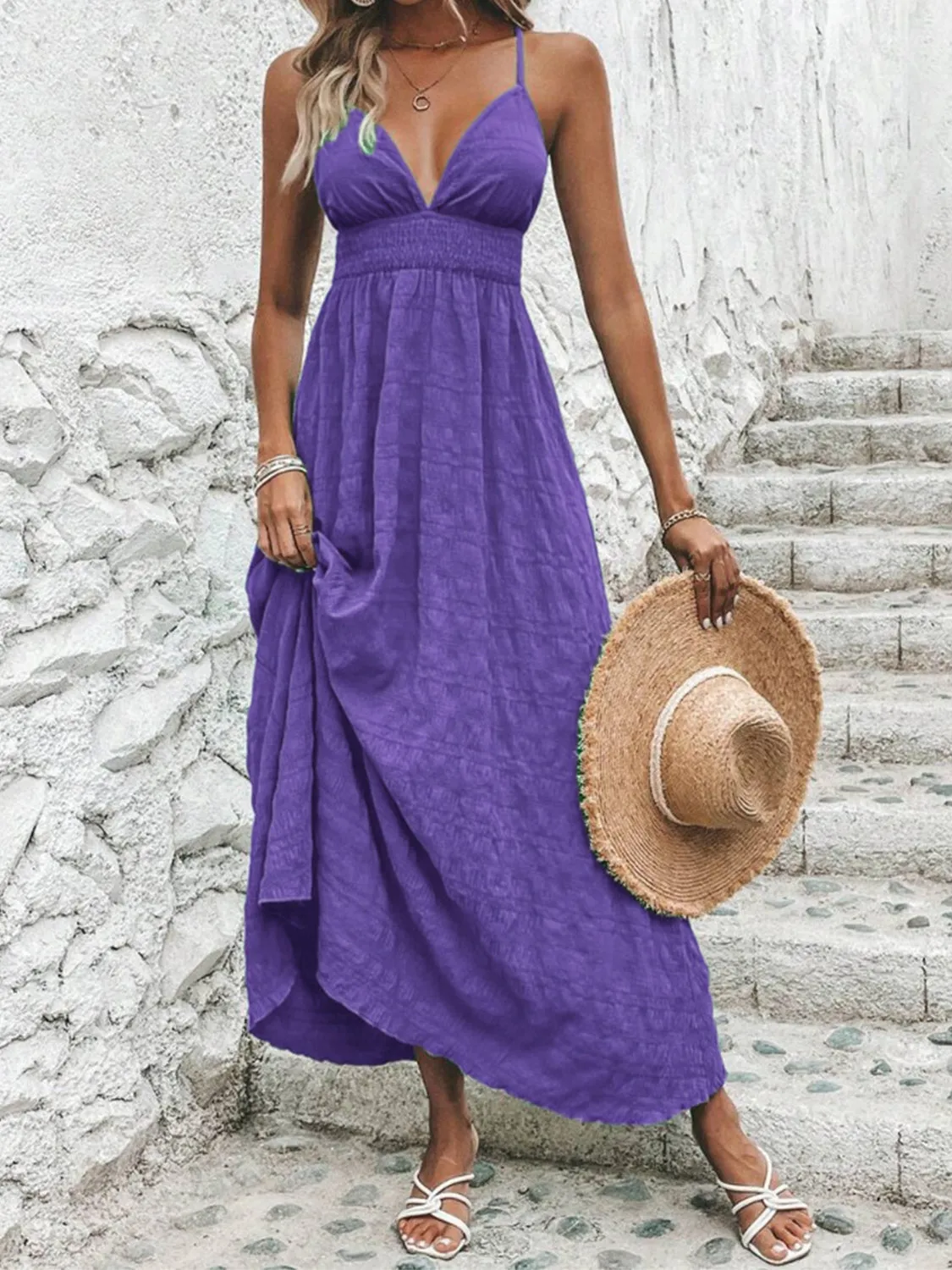 Crisscross V-Neck Maxi Cami Dress sold by Charming Charlie product image thumbnail 4
