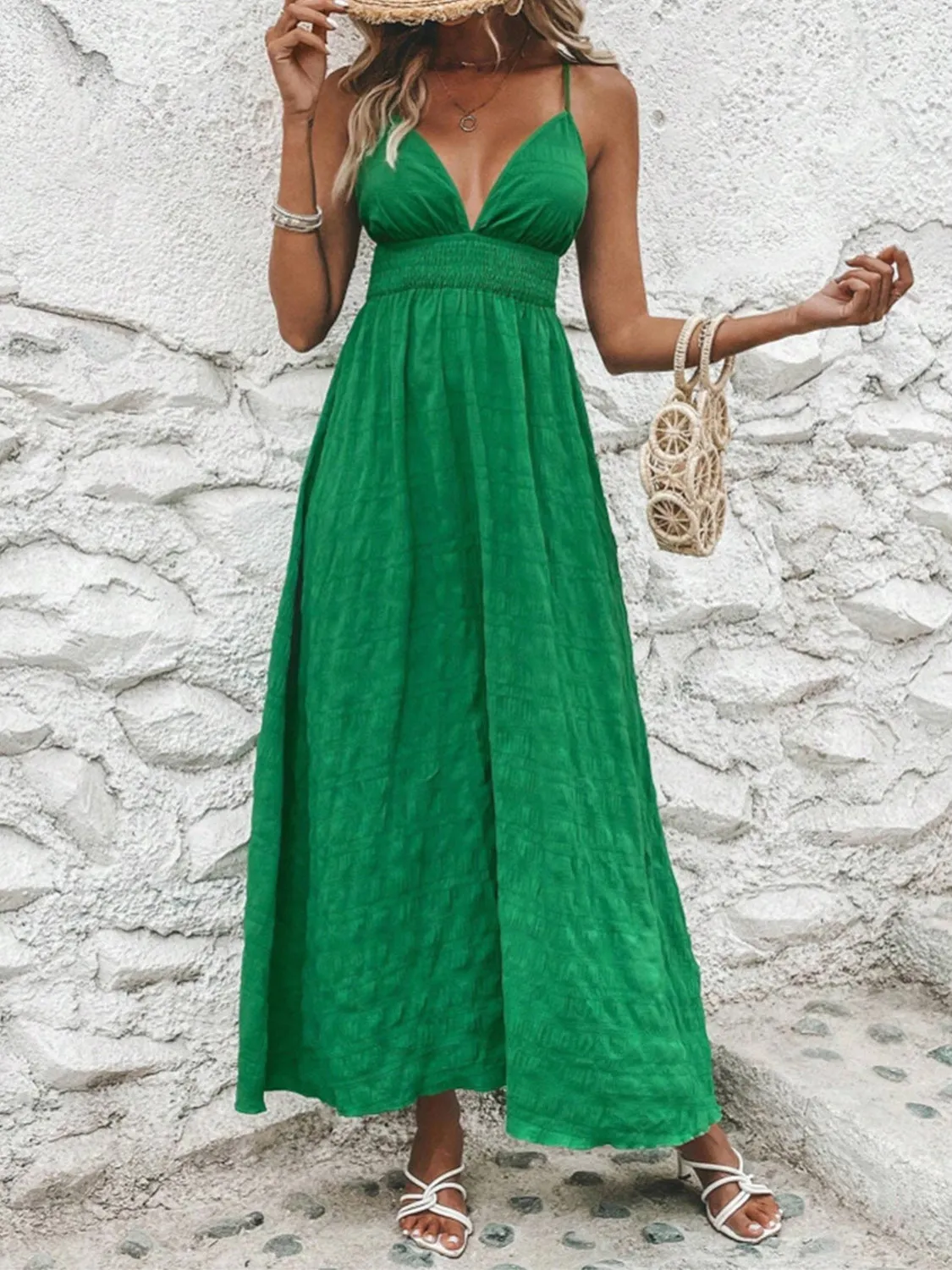 Crisscross V-Neck Maxi Cami Dress sold by Charming Charlie