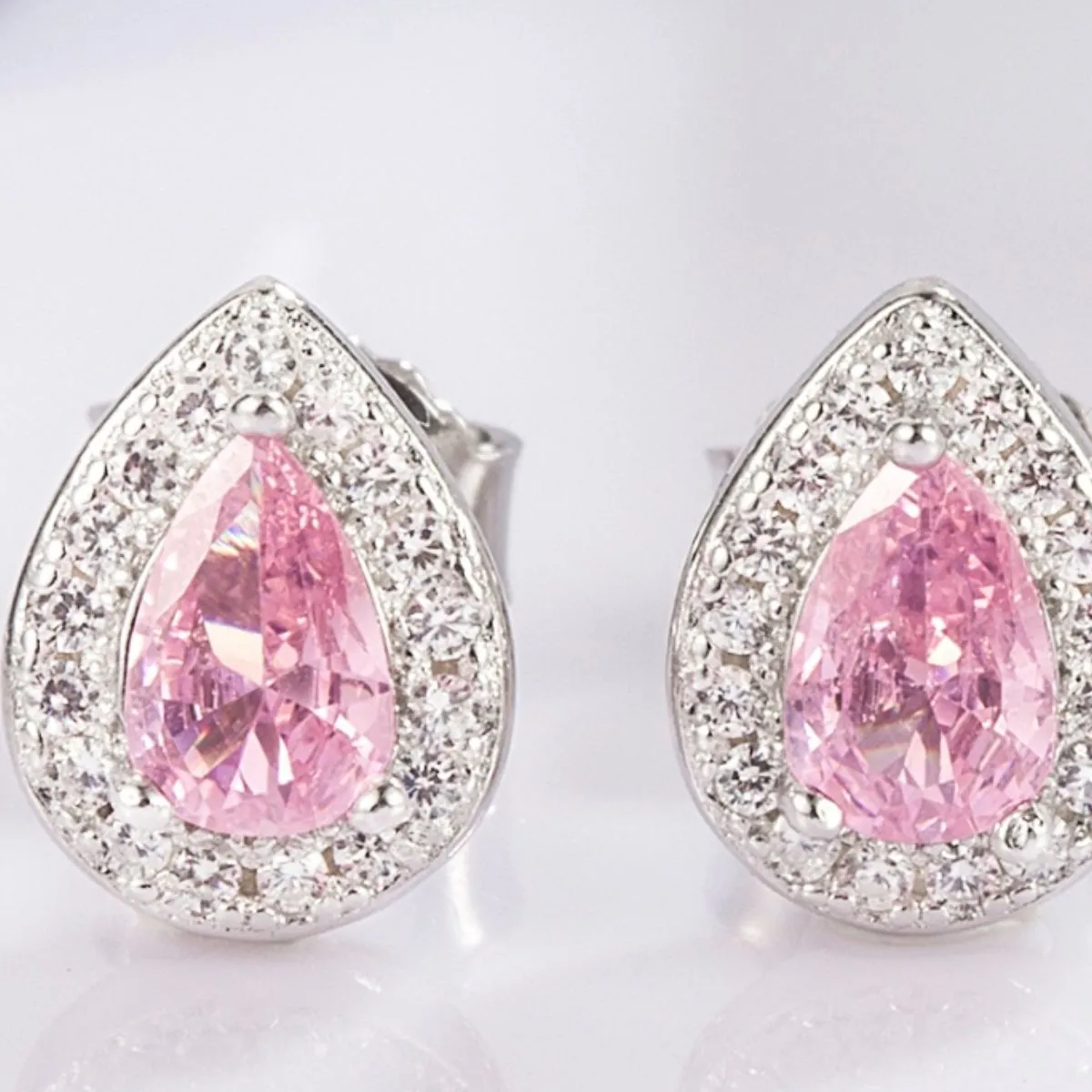 925 Sterling Silver Rhinestone Zircon Teardrop Shape Earrings sold by Charming Charlie product image thumbnail 4