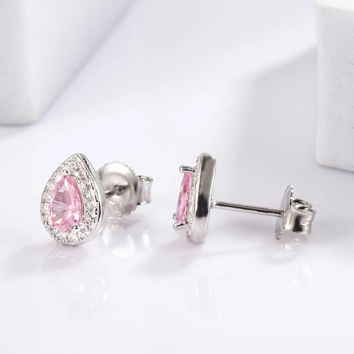 925 Sterling Silver Rhinestone Zircon Teardrop Shape Earrings sold by Charming Charlie product image thumbnail 3