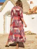 Printed Half Sleeve Midi Dress sold by Charming Charlie