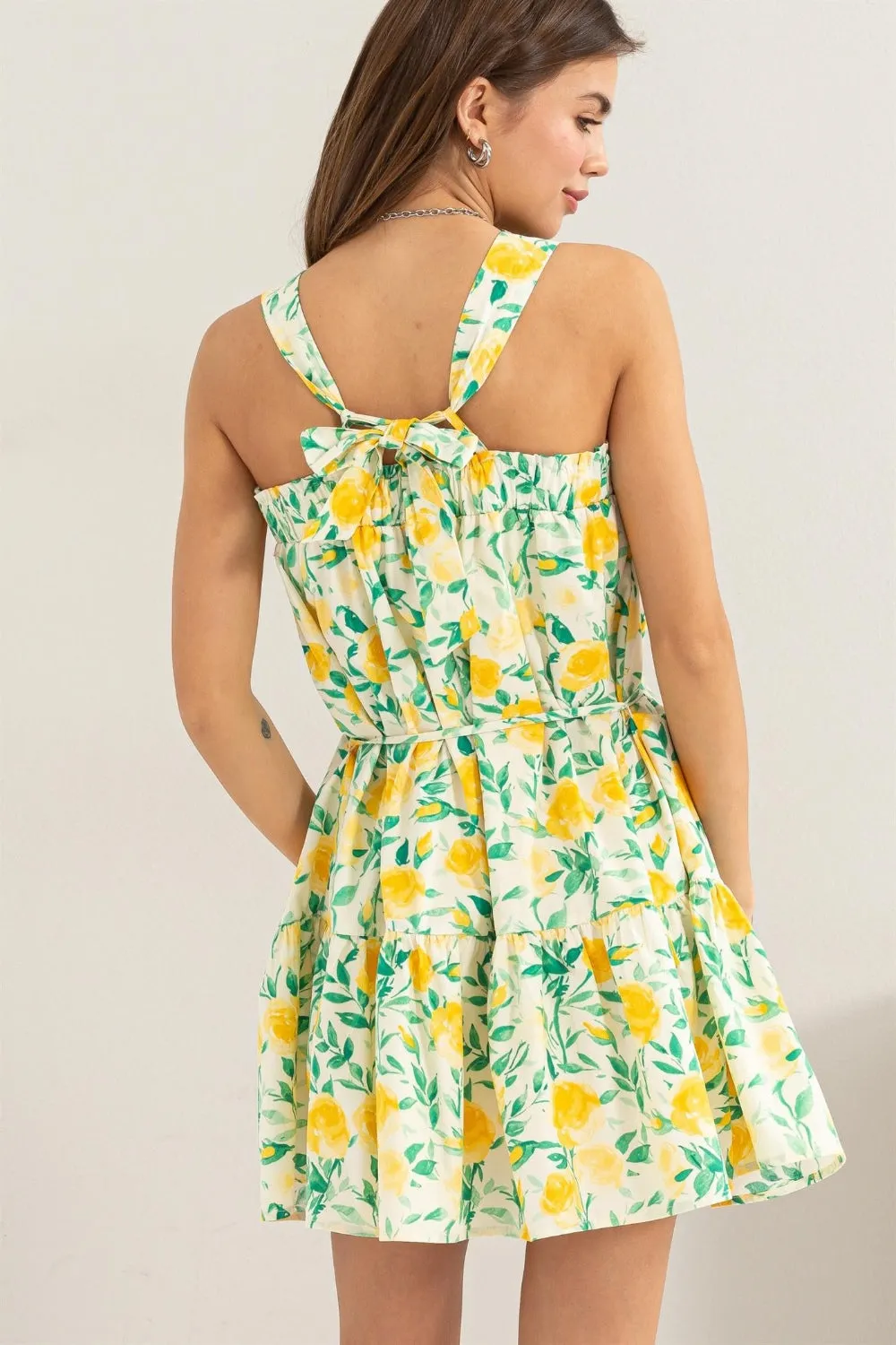 HYFVE Floral Tie Shoulder Mini Dress sold by Charming Charlie product image thumbnail 2