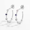 925 Sterling Silver Zircon C-Hoop Earrings sold by Charming Charlie
