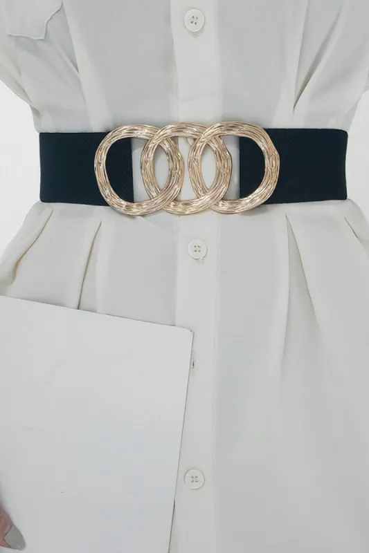 Zinc Alloy Buckle Elastic Wide Belt sold by Charming Charlie
