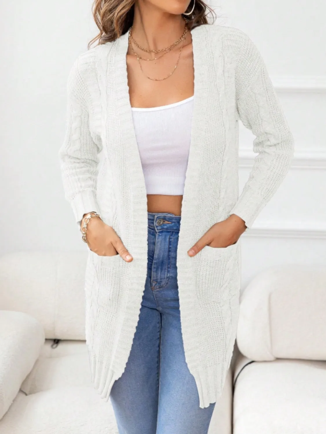Open Front Long Sleeve Cardigan sold by Charming Charlie product image thumbnail 2