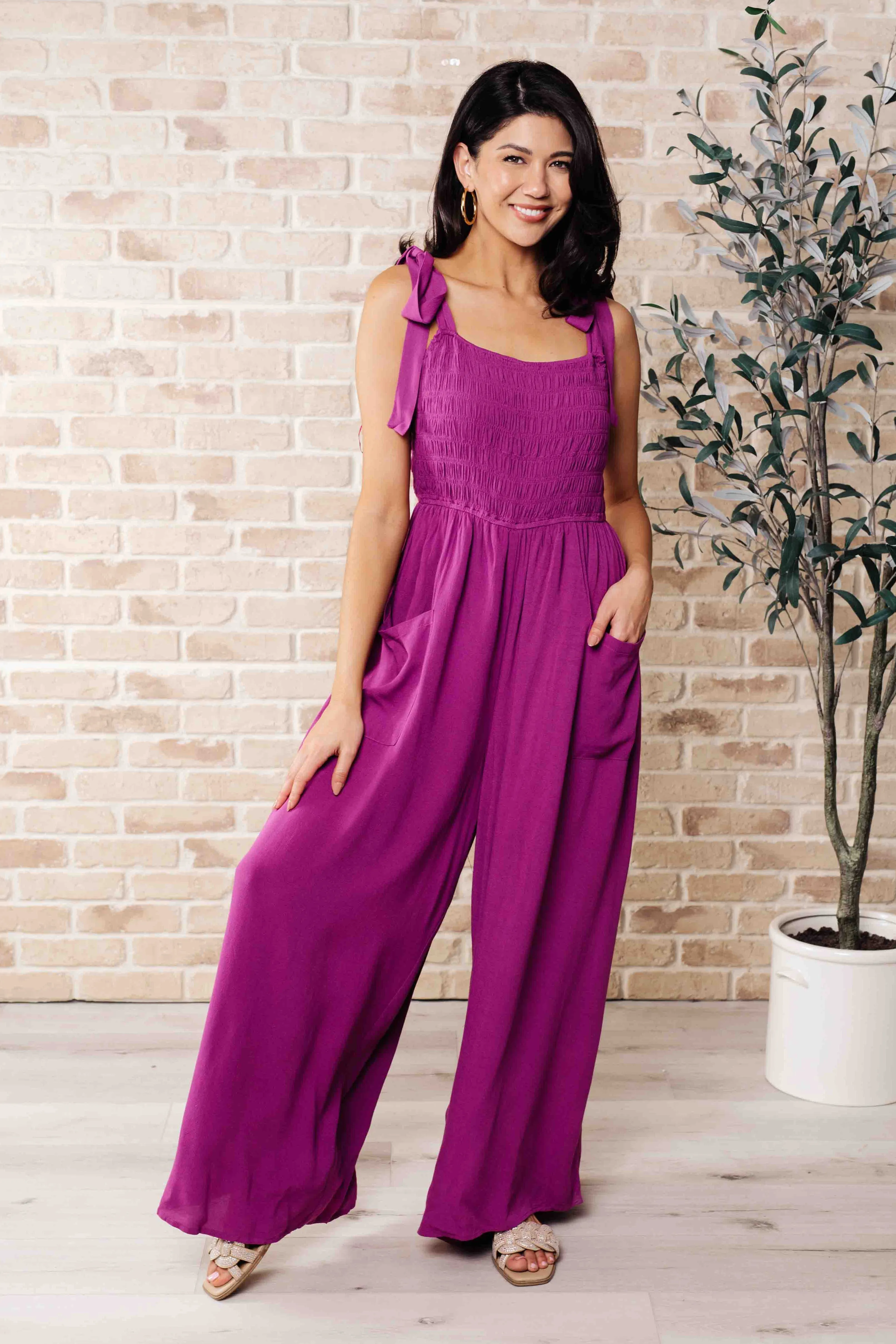 Social Graces Wide Leg Jumpsuit sold by Charming Charlie product image thumbnail 2