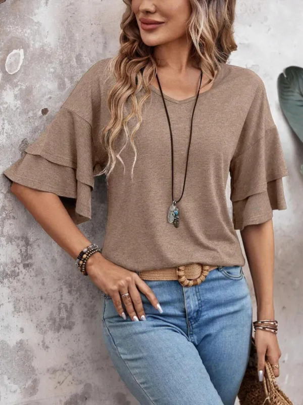 V-Neck Half Sleeve Blouse sold by Charming Charlie