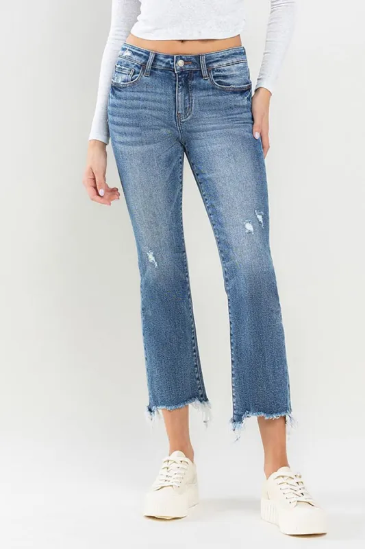 Lovervet Mid Rise Frayed Hem Jeans sold by Charming Charlie