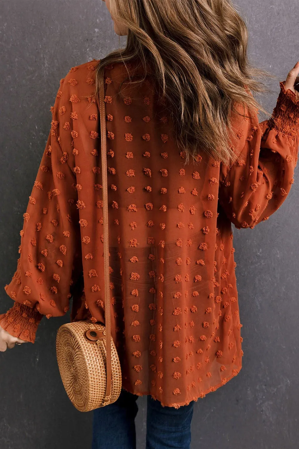 Swiss Dot Long Sleeve Shacket sold by Charming Charlie product image thumbnail 4