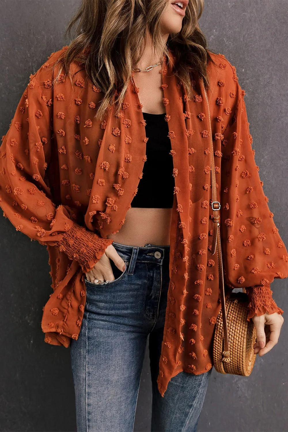 Swiss Dot Long Sleeve Shacket sold by Charming Charlie product image thumbnail 2