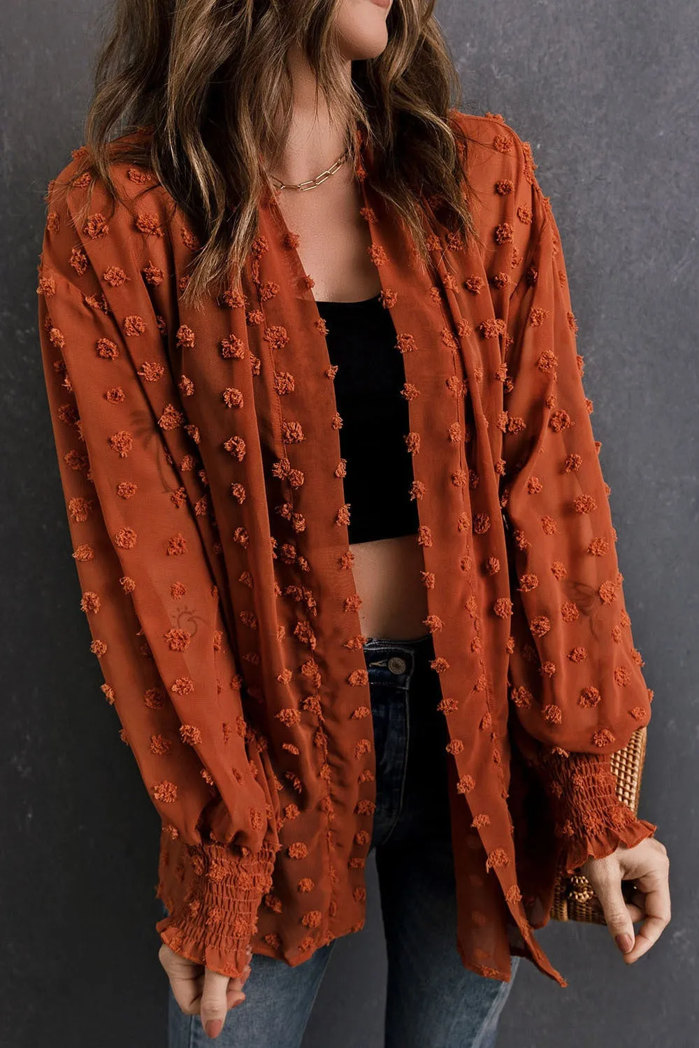 Swiss Dot Long Sleeve Shacket sold by Charming Charlie product image thumbnail 3