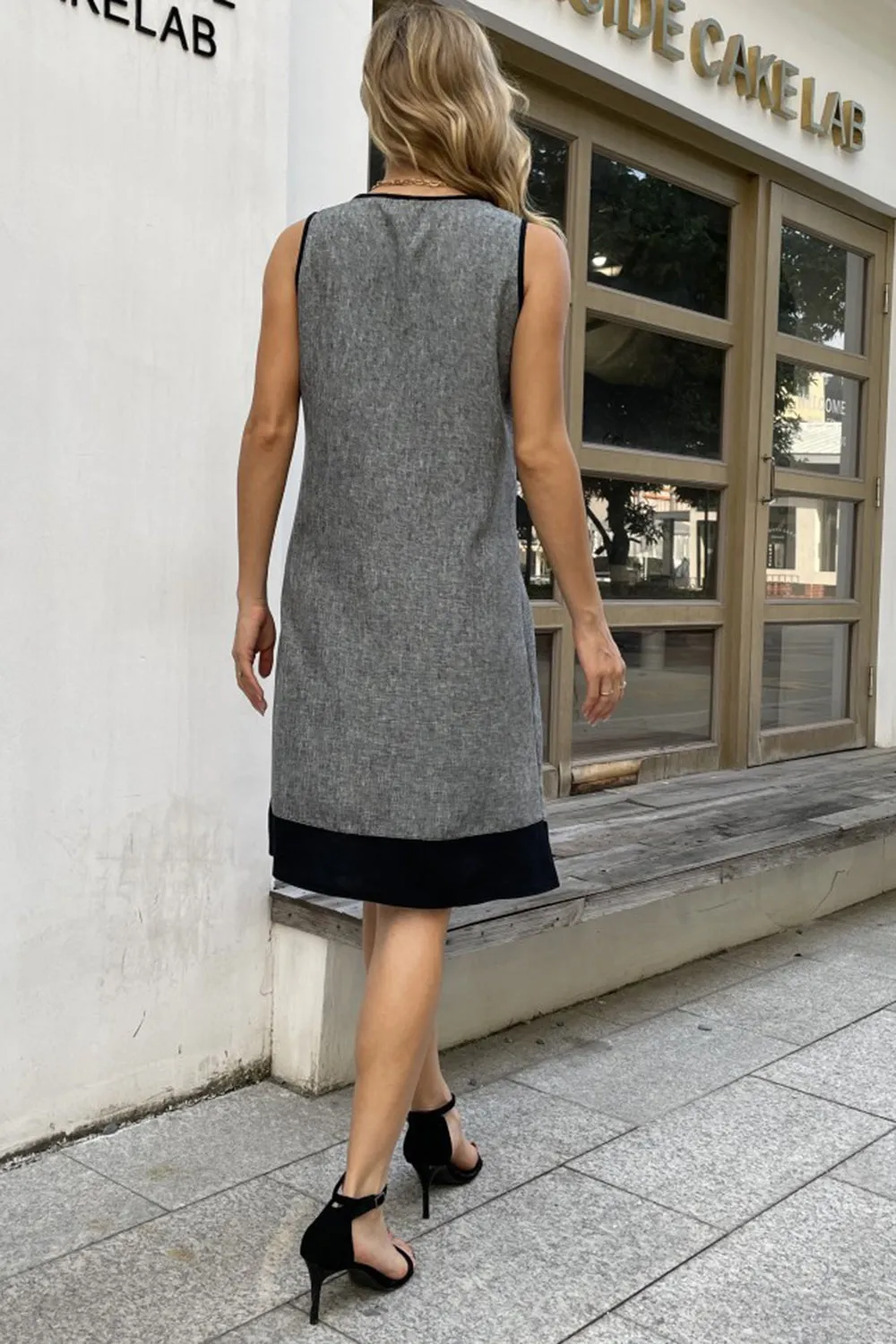 Contrast Trim Round Neck Dress sold by Charming Charlie product image thumbnail 2