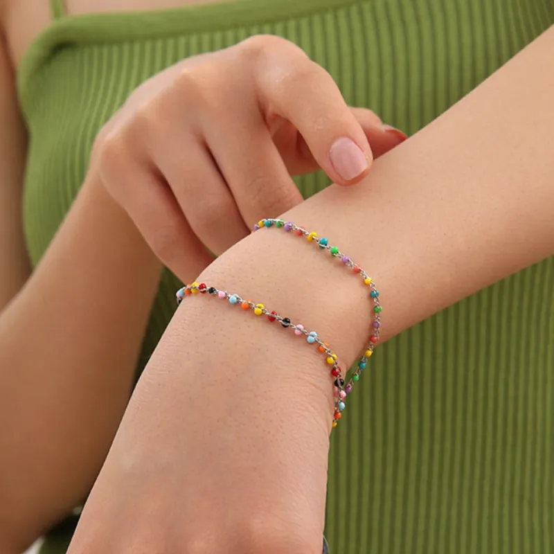 Copper Drip Oil Contrast Bead Bracelet sold by Charming Charlie