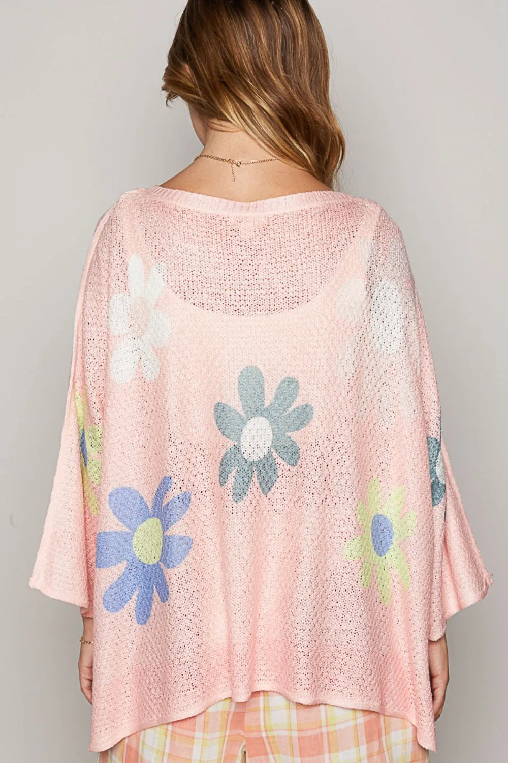 POL Flower Dropped Shoulder Long Sleeve Knit Top sold by Charming Charlie product image thumbnail 2