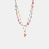 Beaded Double-Layered Heart Pendant Necklace sold by Charming Charlie