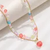 Beaded Double-Layered Heart Pendant Necklace sold by Charming Charlie