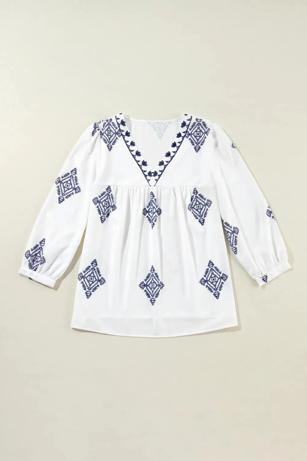 Printed V-Neck Three-Quarter Sleeve Blouse sold by Charming Charlie product image thumbnail 2