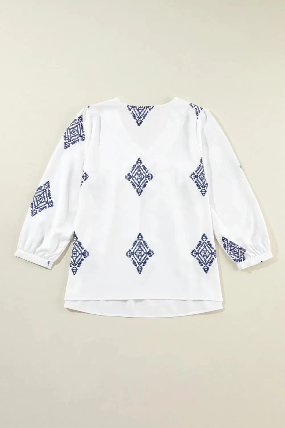 Printed V-Neck Three-Quarter Sleeve Blouse sold by Charming Charlie product image thumbnail 3