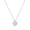 Sterling Silver Tiny Puffed CZ Heart Pendant Necklace sold by Charming Charlie