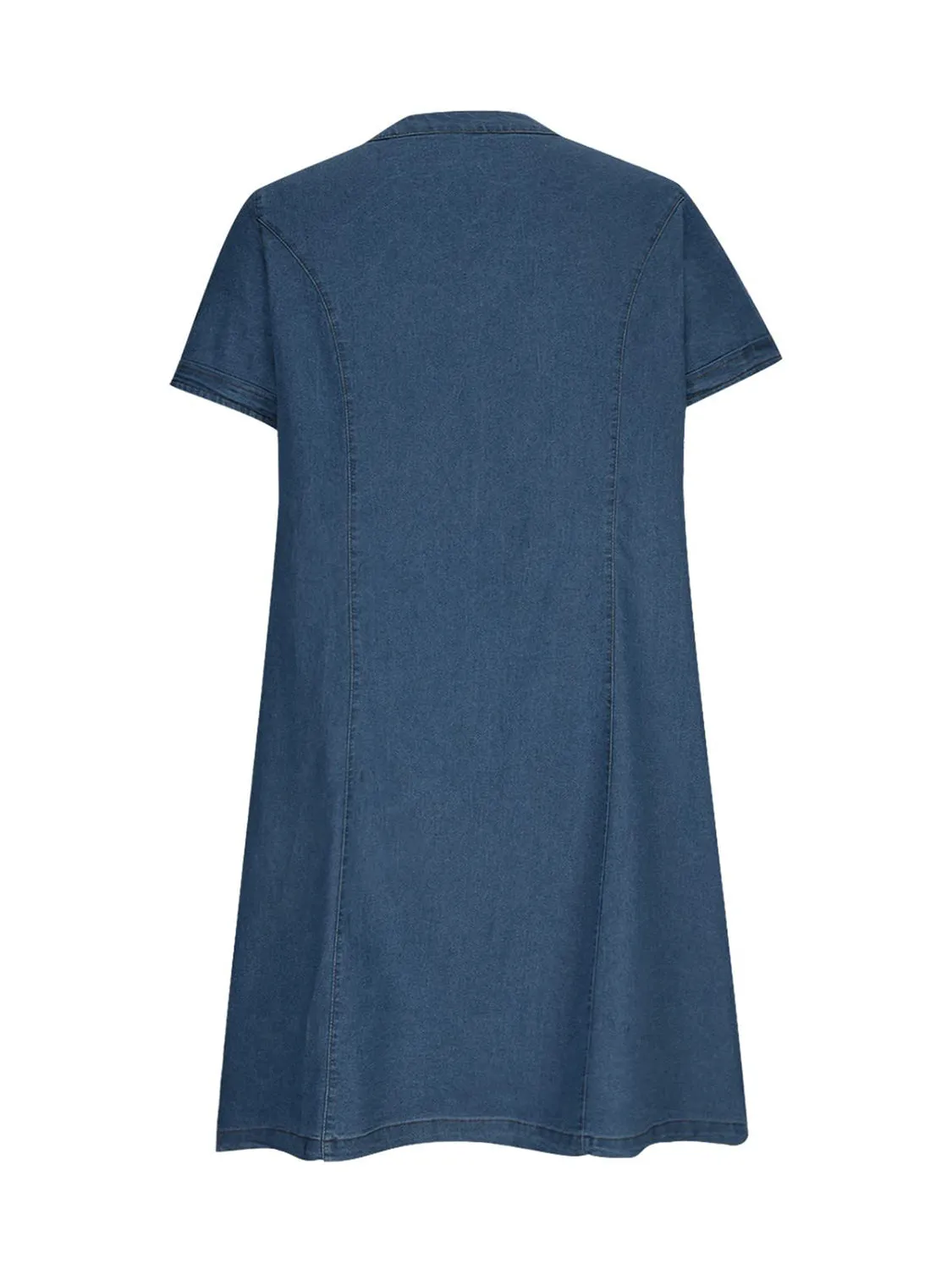 Full Size Notched Short Sleeve Denim Dress sold by Charming Charlie product image thumbnail 3