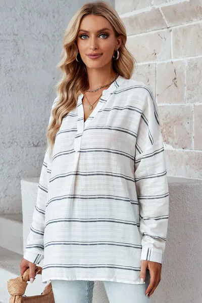 Notched Roll-Tab Sleeve Blouse sold by Charming Charlie product image thumbnail 5