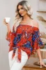 Tied Printed Off-Shoulder Half Sleeve Blouse sold by Charming Charlie
