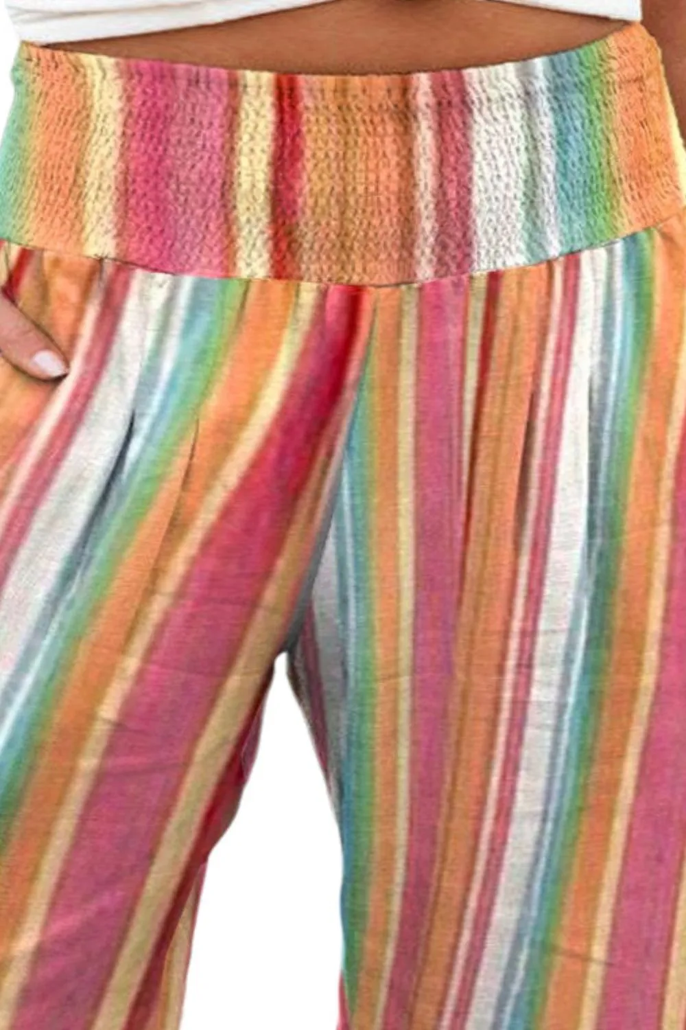 Plus Size Striped Wide Leg Pants sold by Charming Charlie product image thumbnail 3