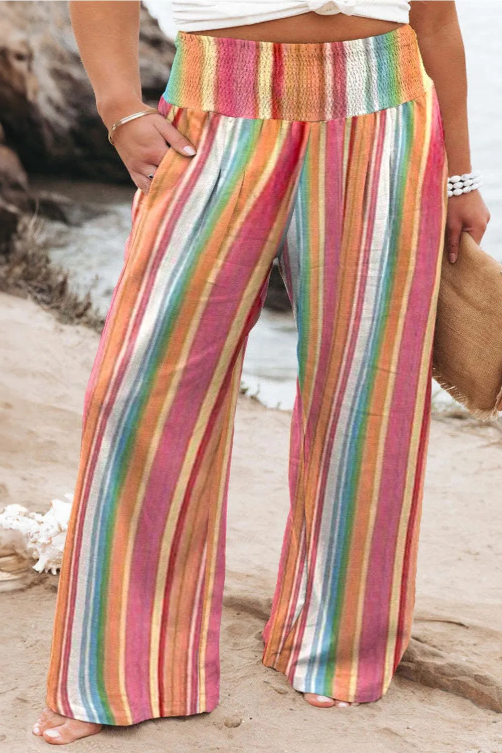 Plus Size Striped Wide Leg Pants sold by Charming Charlie