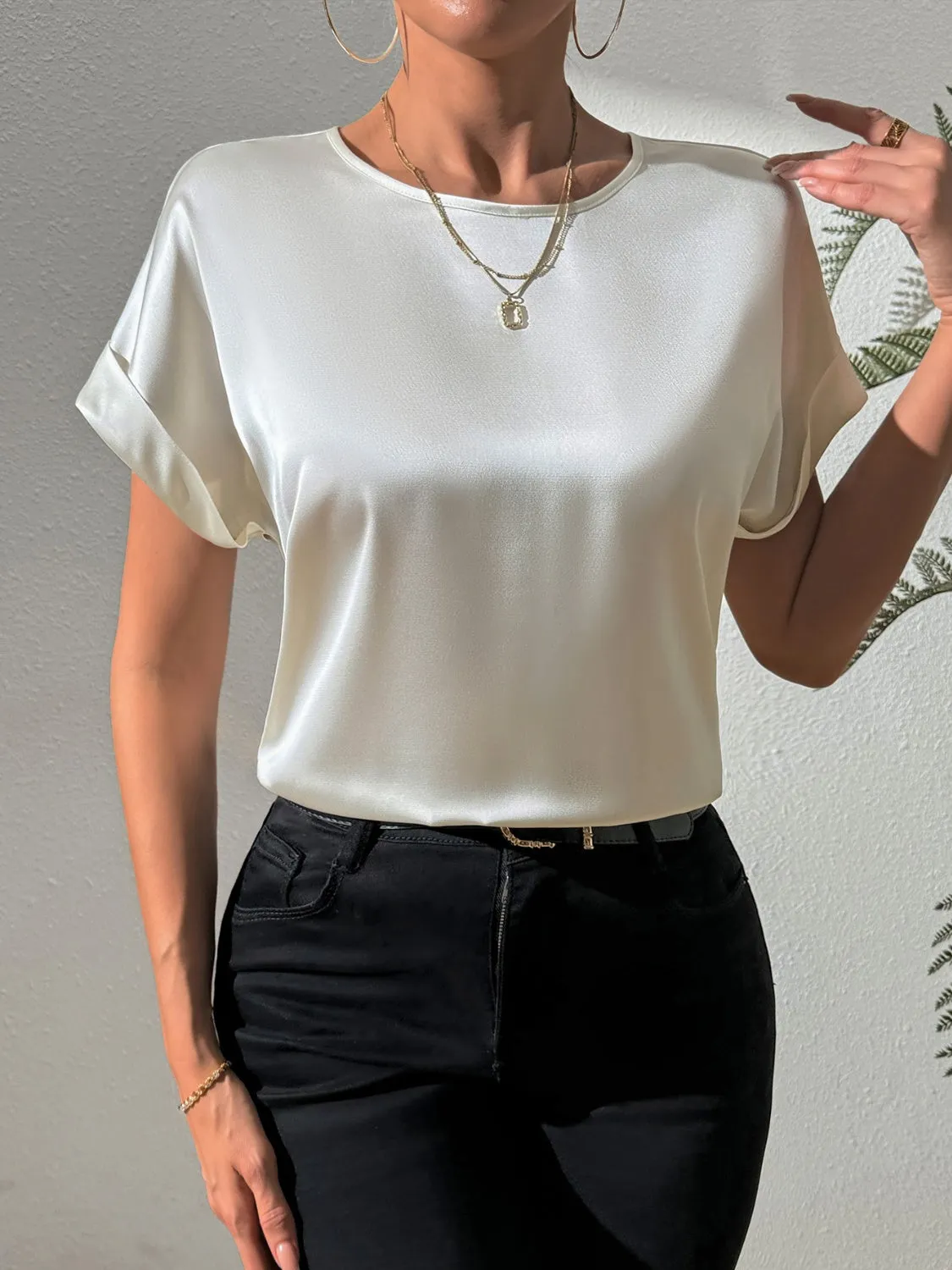 Round Neck Short Sleeve Blouse sold by Charming Charlie product image thumbnail 4