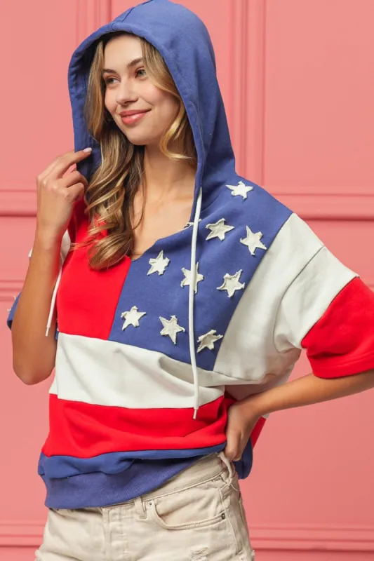 BiBi American Flag Theme Hoodie sold by Charming Charlie