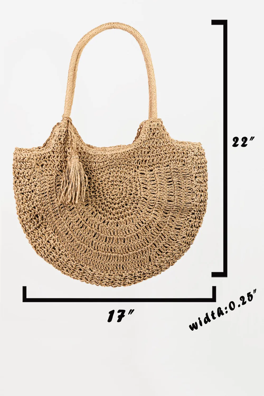 Fame Straw Braided Tote Bag with Tassel sold by Charming Charlie product image thumbnail 4