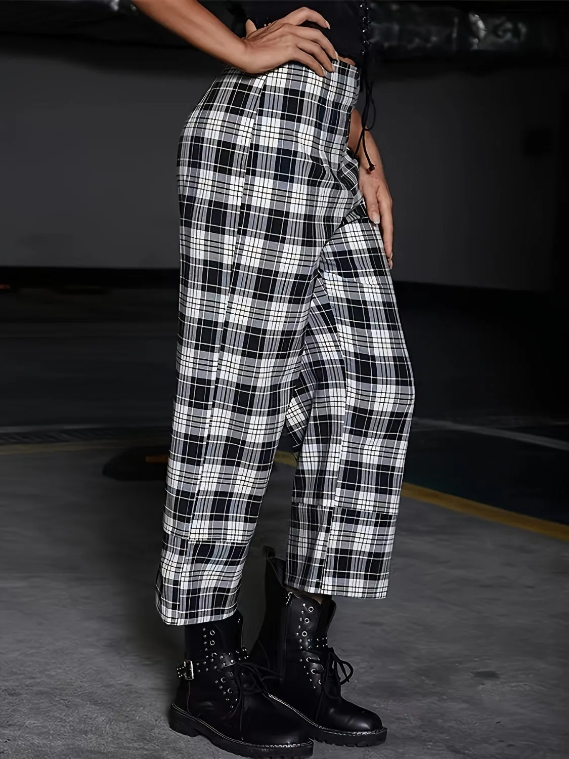 Full Size Plaid High Waist Pants sold by Charming Charlie product image thumbnail 3