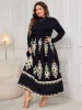 Plus Size Printed Mock Neck Long Sleeve Dress sold by Charming Charlie