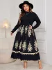 Plus Size Printed Mock Neck Long Sleeve Dress sold by Charming Charlie