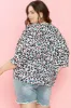 Plus Size Leopard V-Neck Three-Quarter Sleeve Blouse sold by Charming Charlie