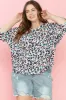 Plus Size Leopard V-Neck Three-Quarter Sleeve Blouse sold by Charming Charlie