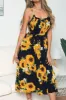 Smocked Sunflower Printed Sleeveless Cami Dress sold by Charming Charlie