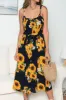 Smocked Sunflower Printed Sleeveless Cami Dress sold by Charming Charlie