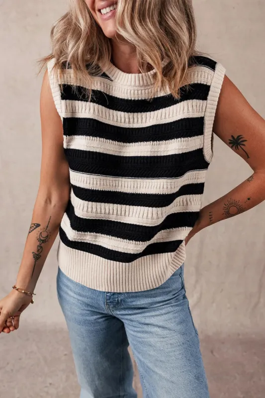 Color Block Round Neck Sweater Vest sold by Charming Charlie