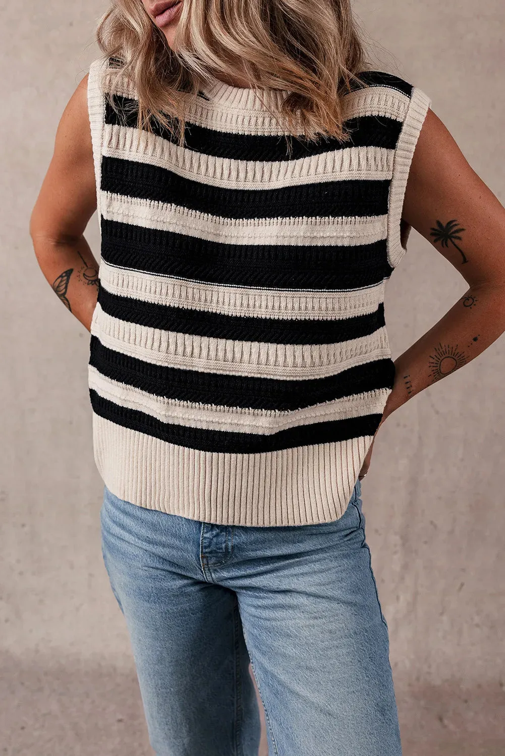Color Block Round Neck Sweater Vest sold by Charming Charlie product image thumbnail 3