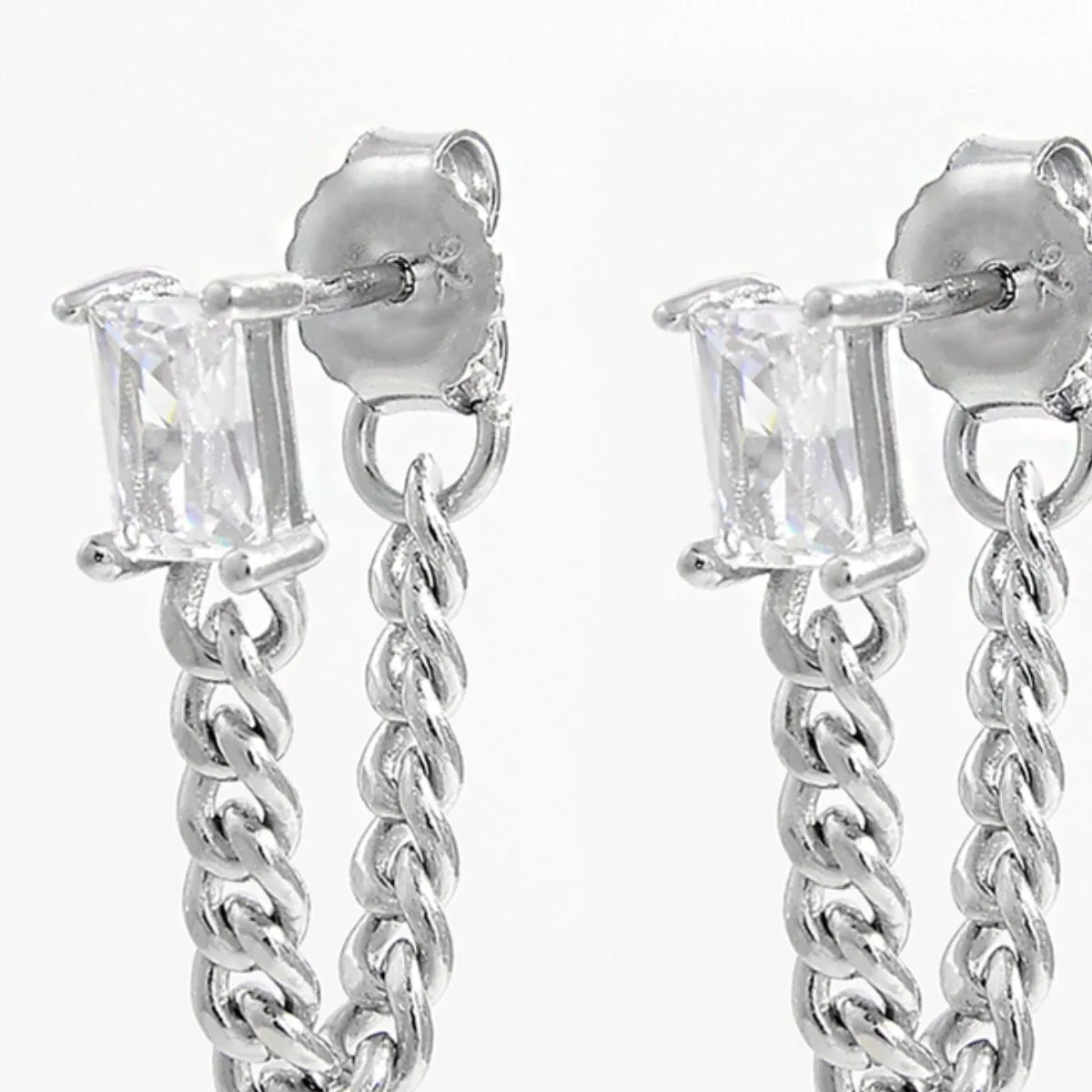 925 Sterling Silver Zircon Chain Earrings sold by Charming Charlie product image thumbnail 5