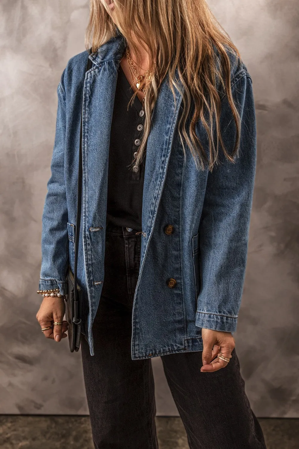 Pocketed Long Sleeve Denim Jacket sold by Charming Charlie product image thumbnail 3