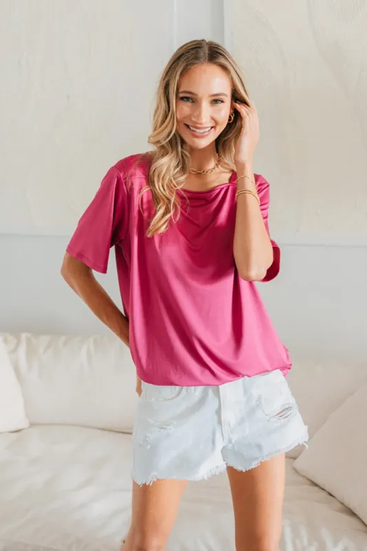 Sew In Love Full Size Square Neck Short Sleeve Top sold by Charming Charlie