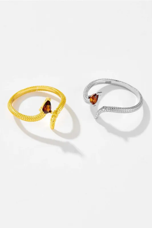 925 Sterling Silver Zircon Snake Shape Ring sold by Charming Charlie