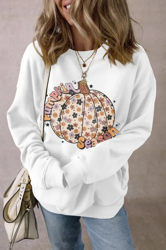 Pumpkin Graphic Long Sleeve Sweatshirt sold by Charming Charlie